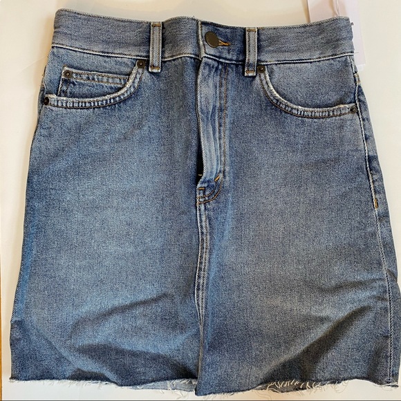 &Other Stories Raw Edge Denim Mini Skirt - Picture 3 of 4